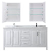 Custom image for White with Polished Chrome Trim / White Carrara Marble / Medicine Cabinets
