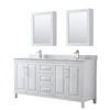 Custom image for White with Polished Chrome Trim / White Carrara Marble / Medicine Cabinets