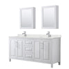 Custom image for White with Polished Chrome Trim / Giotto Quartz / Medicine Cabinets
