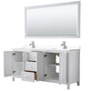 Custom image for White with Polished Chrome Trim / White Cultured Marble / 70