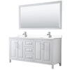 Custom image for White with Polished Chrome Trim / White Cultured Marble / 70
