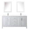 Custom image for White with Polished Chrome Trim / White Cultured Marble / Medicine Cabinets