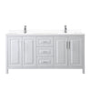 Custom image for White with Polished Chrome Trim / White Cultured Marble / No Mirror