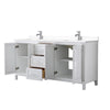 Custom image for White with Polished Chrome Trim / White Cultured Marble / No Mirror