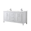 Custom image for White with Polished Chrome Trim / White Cultured Marble / No Mirror