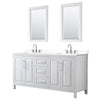 Custom image for White with Polished Chrome Trim / White Cultured Marble / 24