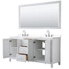 Custom image for White with Polished Chrome Trim / White Cultured Marble / 70