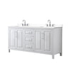 Custom image for White with Polished Chrome Trim / White Cultured Marble / No Mirror