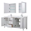 Custom image for White with Polished Chrome Trim / White Quartz / Medicine Cabinets