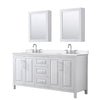 Custom image for White with Polished Chrome Trim / White Quartz / Medicine Cabinets