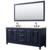 Custom image for Dark Blue with Matte Black Trim / Carrara Cultured Marble / 70