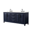 Custom image for Dark Blue with Matte Black Trim / Carrara Cultured Marble / No Mirror