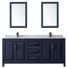 Custom image for Dark Blue with Matte Black Trim / White Carrara Marble / 24