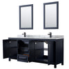 Custom image for Dark Blue with Matte Black Trim / White Carrara Marble / 24