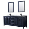 Custom image for Dark Blue with Matte Black Trim / White Carrara Marble / 24