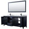 Custom image for Dark Blue with Matte Black Trim / White Carrara Marble / 70