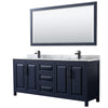 Custom image for Dark Blue with Matte Black Trim / White Carrara Marble / 70