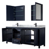 Custom image for Dark Blue with Matte Black Trim / White Carrara Marble / Medicine Cabinets