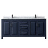 Custom image for Dark Blue with Matte Black Trim / White Carrara Marble / No Mirror