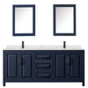 Custom image for Dark Blue with Matte Black Trim / Giotto Quartz / Medicine Cabinets