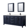Custom image for Dark Blue with Matte Black Trim / Giotto Quartz / Medicine Cabinets