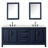 Custom image for Dark Blue with Matte Black Trim / Giotto Quartz / Medicine Cabinets