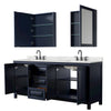 Custom image for Dark Blue with Matte Black Trim / Giotto Quartz / Medicine Cabinets