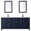 Custom image for Dark Blue with Matte Black Trim / White Cultured Marble / 24