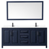 Custom image for Dark Blue with Matte Black Trim / White Cultured Marble / 70