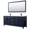 Custom image for Dark Blue with Matte Black Trim / White Cultured Marble / 70