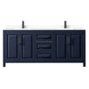 Custom image for Dark Blue with Matte Black Trim / White Cultured Marble / No Mirror