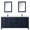 Custom image for Dark Blue with Matte Black Trim / White Quartz / Medicine Cabinets