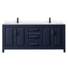 Custom image for Dark Blue with Matte Black Trim / White Quartz / No Mirror