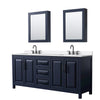 Custom image for Dark Blue with Matte Black Trim / White Quartz / Medicine Cabinets
