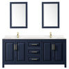 Custom image for Dark Blue with Brushed Gold Trim / Carrara Cultured Marble / 24