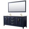 Custom image for Dark Blue with Brushed Gold Trim / Carrara Cultured Marble / 70