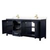 Custom image for Dark Blue with Brushed Gold Trim / Carrara Cultured Marble / No Mirror