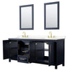Custom image for Dark Blue with Brushed Gold Trim / Carrara Cultured Marble / 24