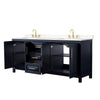 Custom image for Dark Blue with Brushed Gold Trim / Carrara Cultured Marble / No Mirror