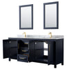 Custom image for Dark Blue with Brushed Gold Trim / White Carrara Marble / 24