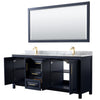 Custom image for Dark Blue with Brushed Gold Trim / White Carrara Marble / 70