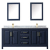 Custom image for Dark Blue with Brushed Gold Trim / White Carrara Marble / Medicine Cabinets