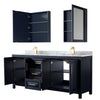 Custom image for Dark Blue with Brushed Gold Trim / White Carrara Marble / Medicine Cabinets