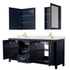 Custom image for Dark Blue with Brushed Gold Trim / Giotto Quartz / Medicine Cabinets