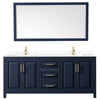 Custom image for Dark Blue with Brushed Gold Trim / White Cultured Marble / 70