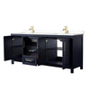 Custom image for Dark Blue with Brushed Gold Trim / White Cultured Marble / No Mirror