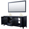 Custom image for Dark Blue with Brushed Gold Trim / White Cultured Marble / 70