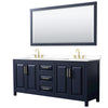 Custom image for Dark Blue with Brushed Gold Trim / White Cultured Marble / 70