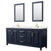 Custom image for Dark Blue with Brushed Gold Trim / White Quartz / 24