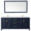 Custom image for Dark Blue with Brushed Gold Trim / White Quartz / 70